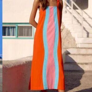 Colorful Striped Midi Dress